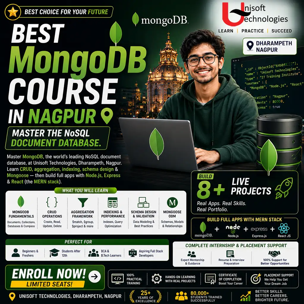 MongoDB Course in Nagpur | NoSQL Database Training - Unisoft Technologies